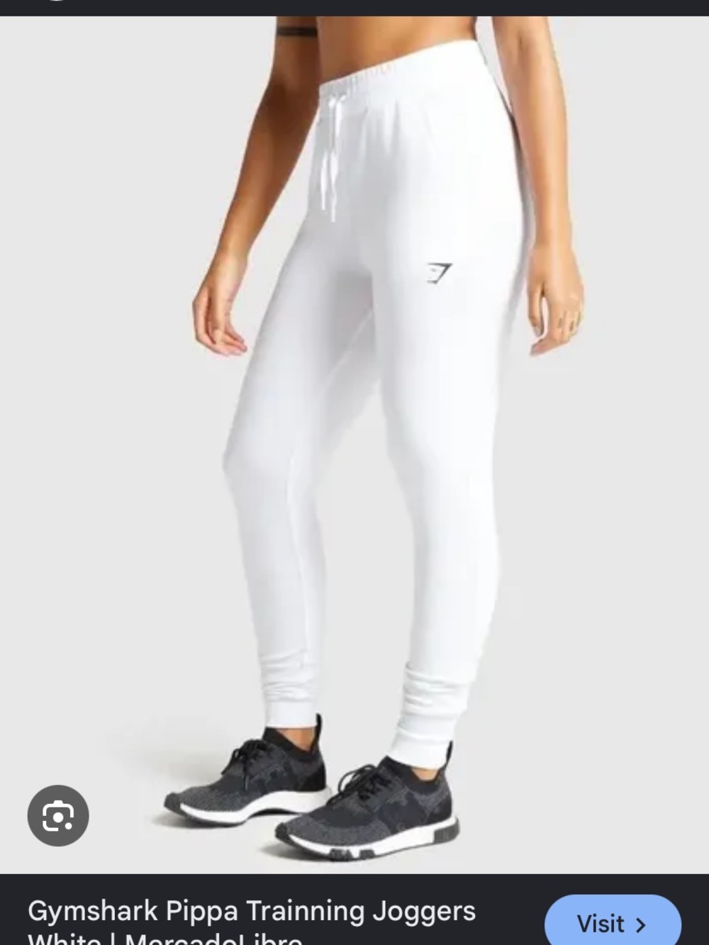 Gymshark White Pippa Joggers with Black Logo NWT
